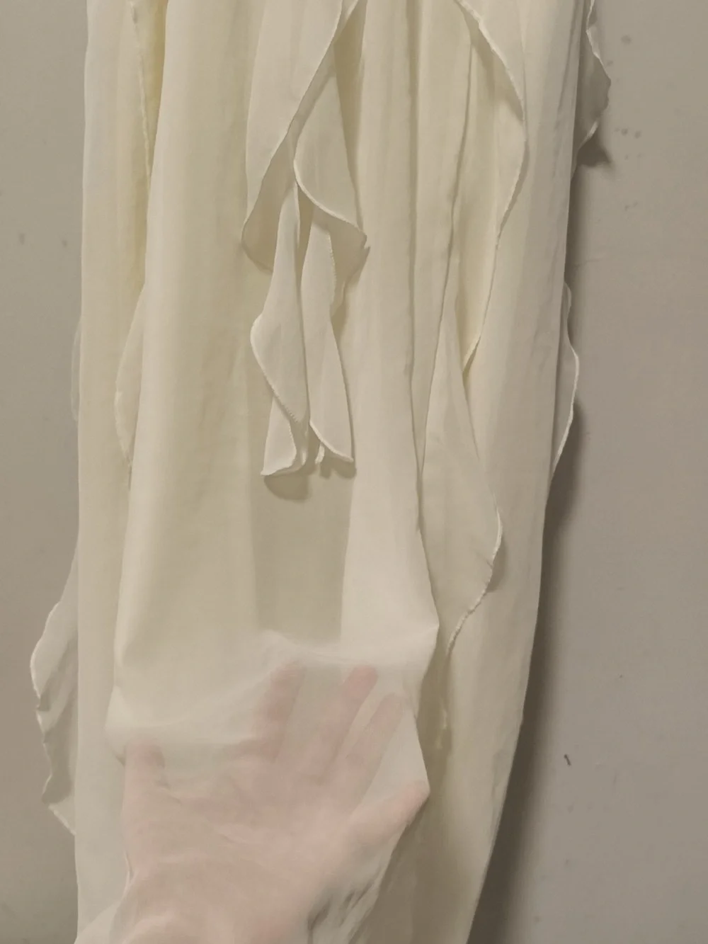 Romantic White Chiffon Ruffled Midi Dress